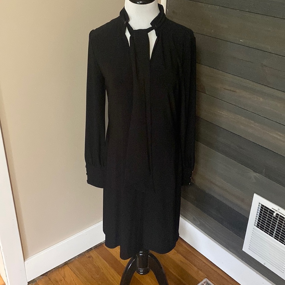 White House Black Market Long-Sleeve Black Dress